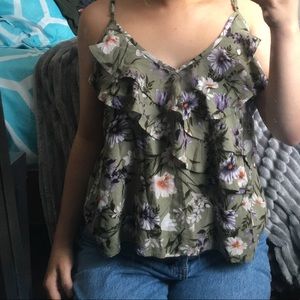 Floral American eagle tank top